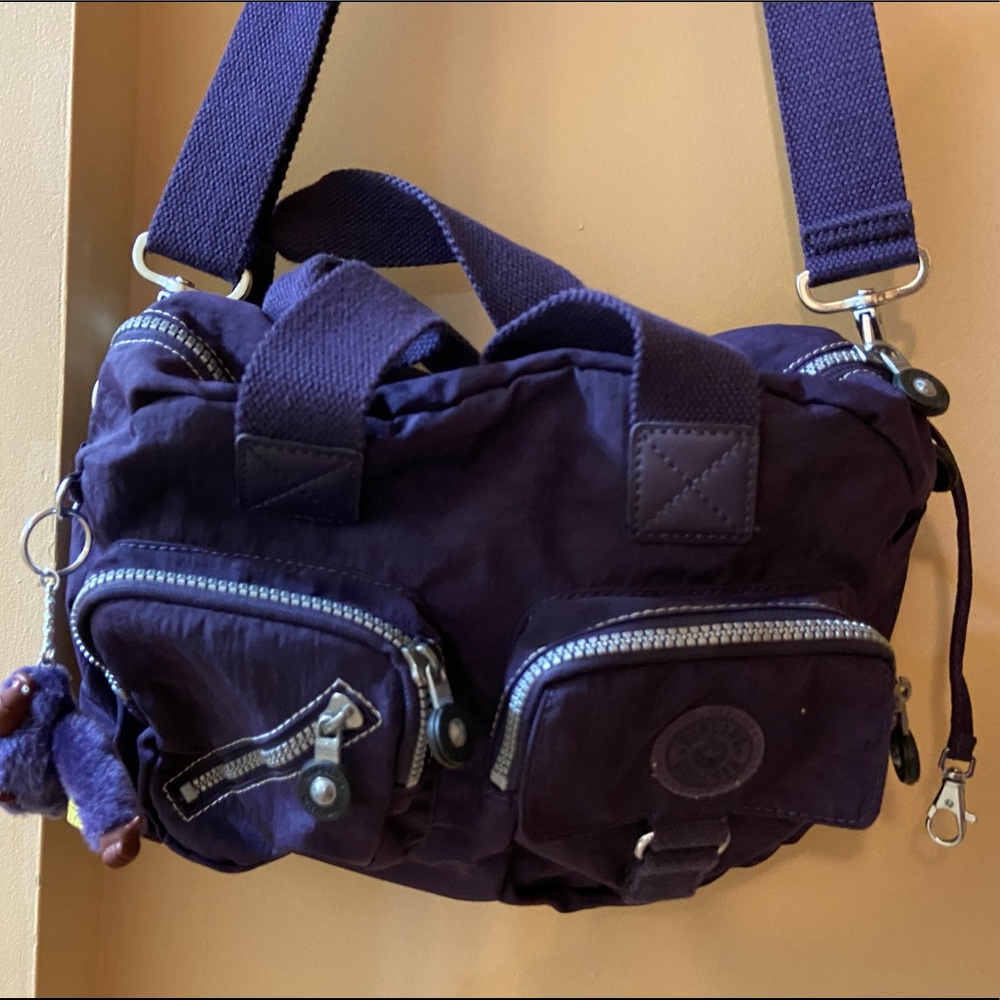 Canvas Kipling cross-body messenger bag
